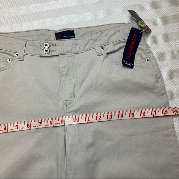Nautical Jeans Khaki Cropped Pants 5-Pocket NWT Sz 6  Double Button Waist - Picture 6 of 13